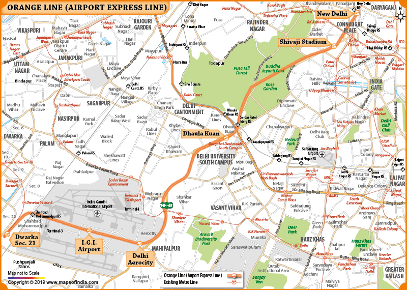 Delhi Metro Station Chart