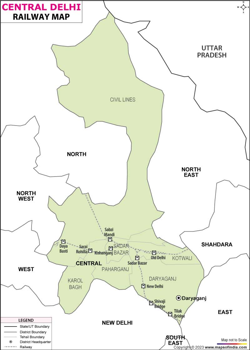 Central Delhi Railway Map