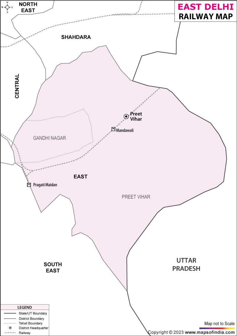 East Delhi Railway Map