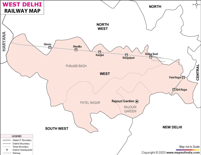 West Delhi Railway Map