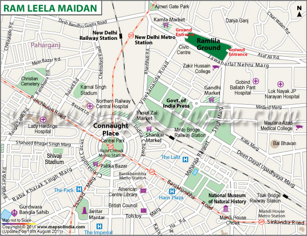 Detailed Map of Ramlila Maidan