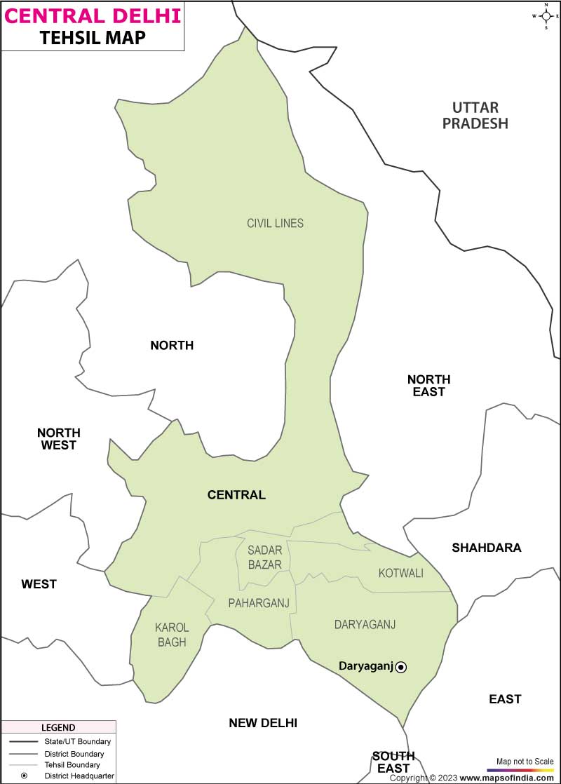 Tehsil Map of Central Delhi 