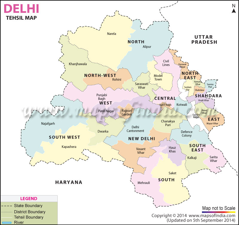 Delhi Tehsil Map