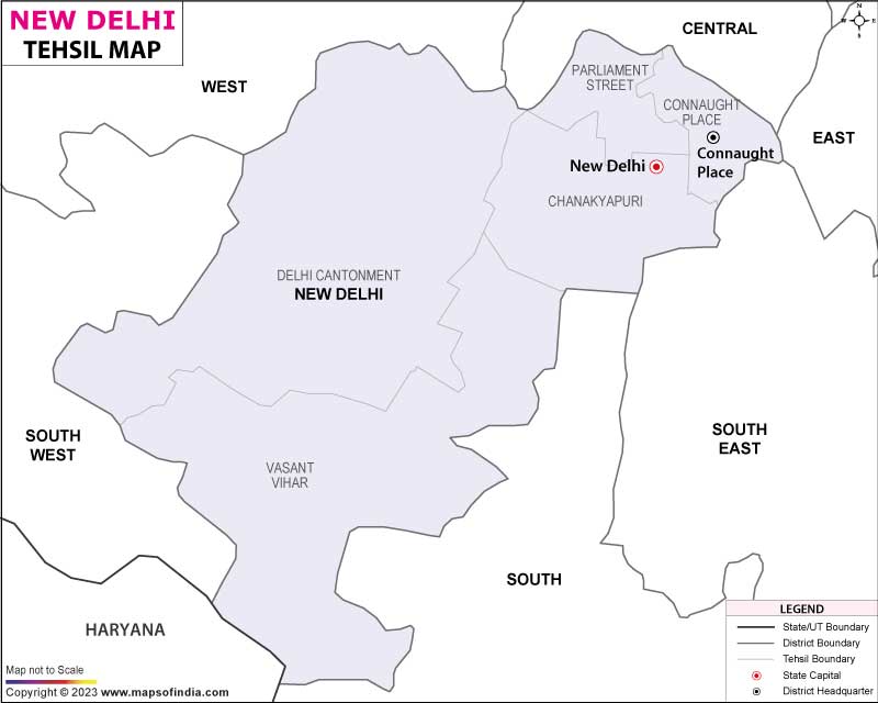 Tehsil Map of New Delhi 