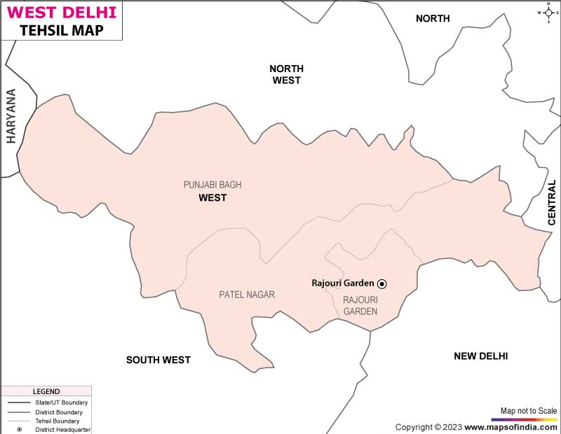 Tehsil Map of West Delhi 