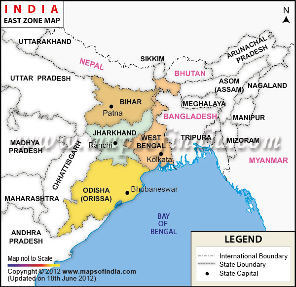 map of eastern indian tribes East India Map East Zone Map Of India map of eastern indian tribes