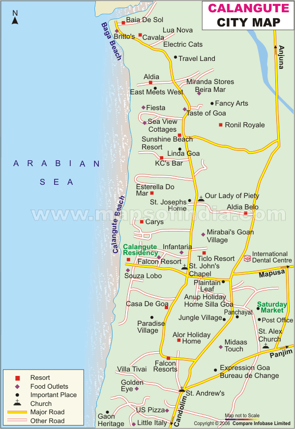 Calangute City Map