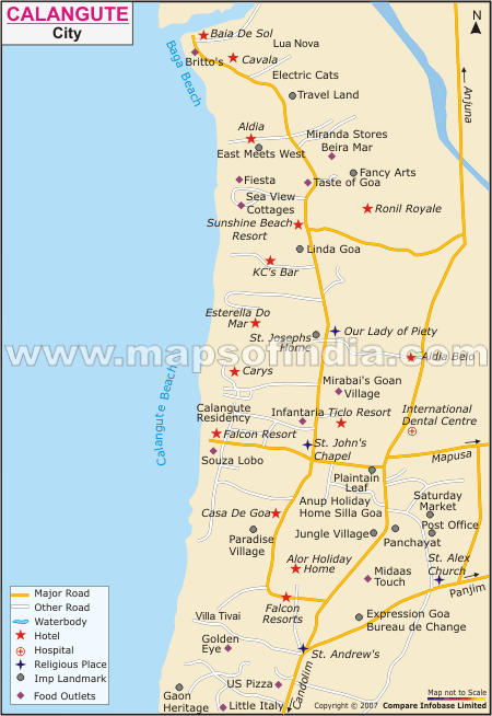 calangute city map