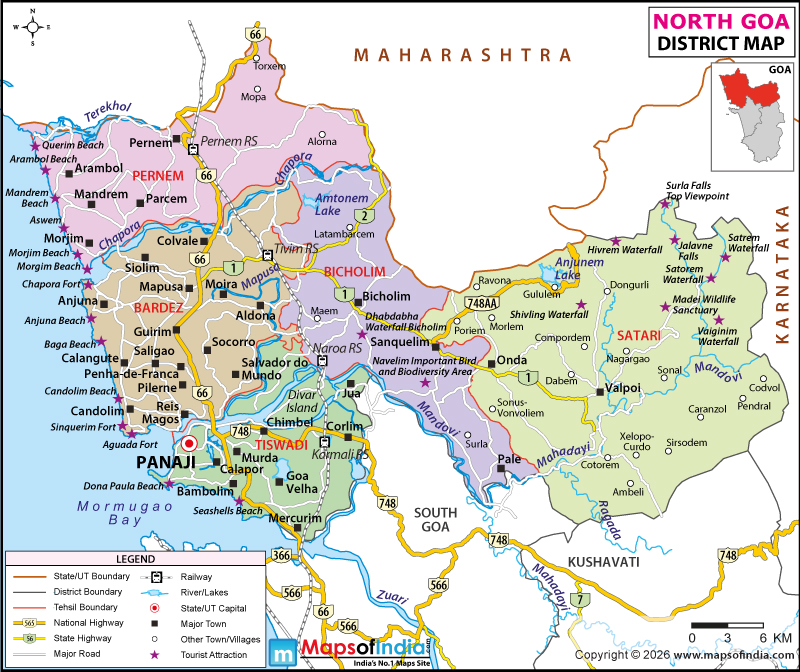 North Goa District Map