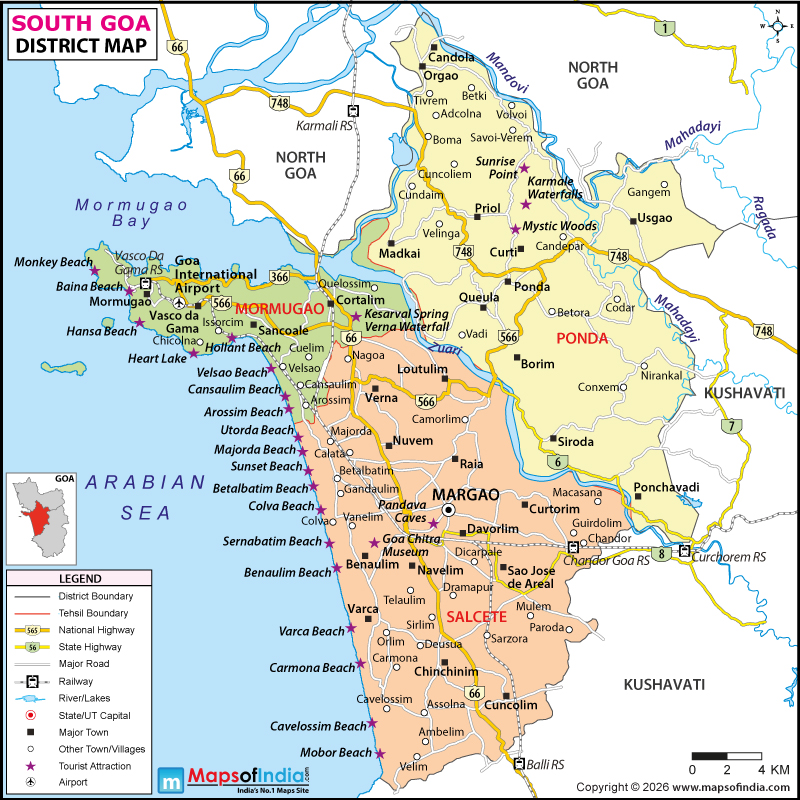 South Goa District Map