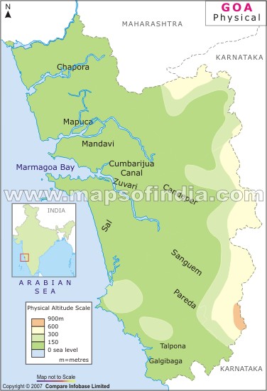 Physical Map of Goa