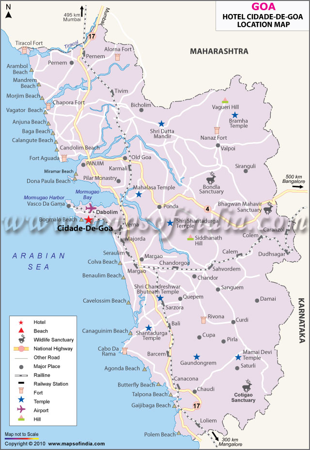 Location Map of Cidade De Goa