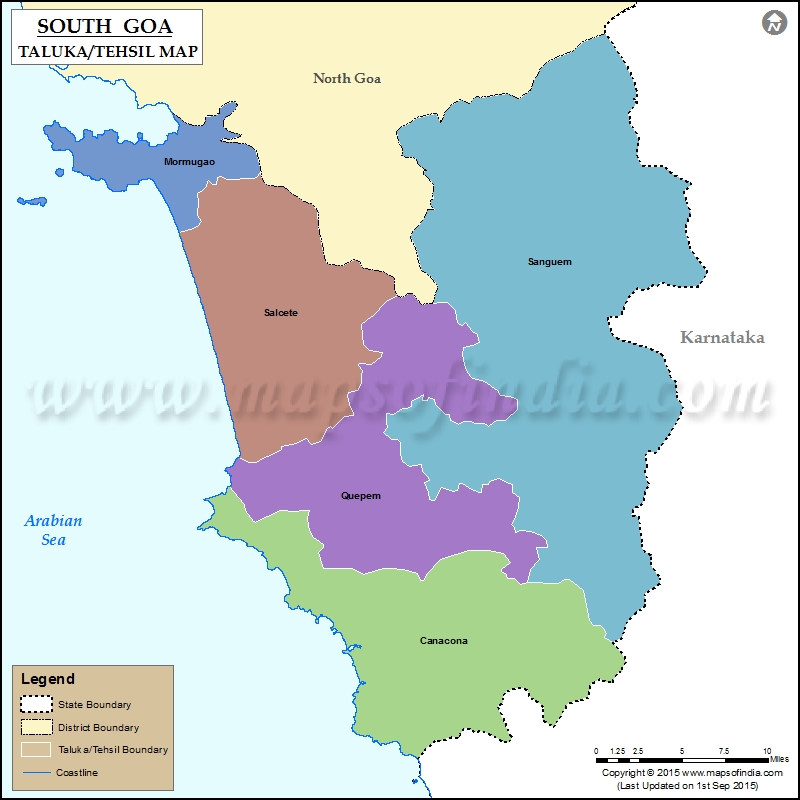 Tehsil Map of South Goa