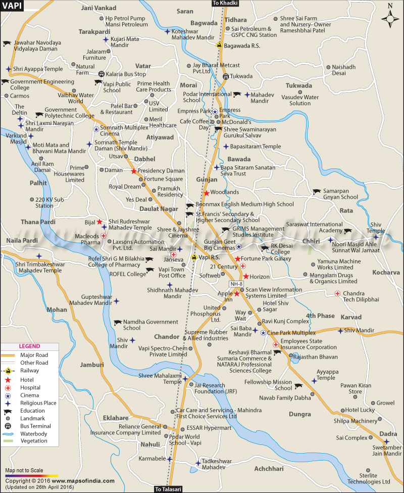 Vapi Ina Location Map