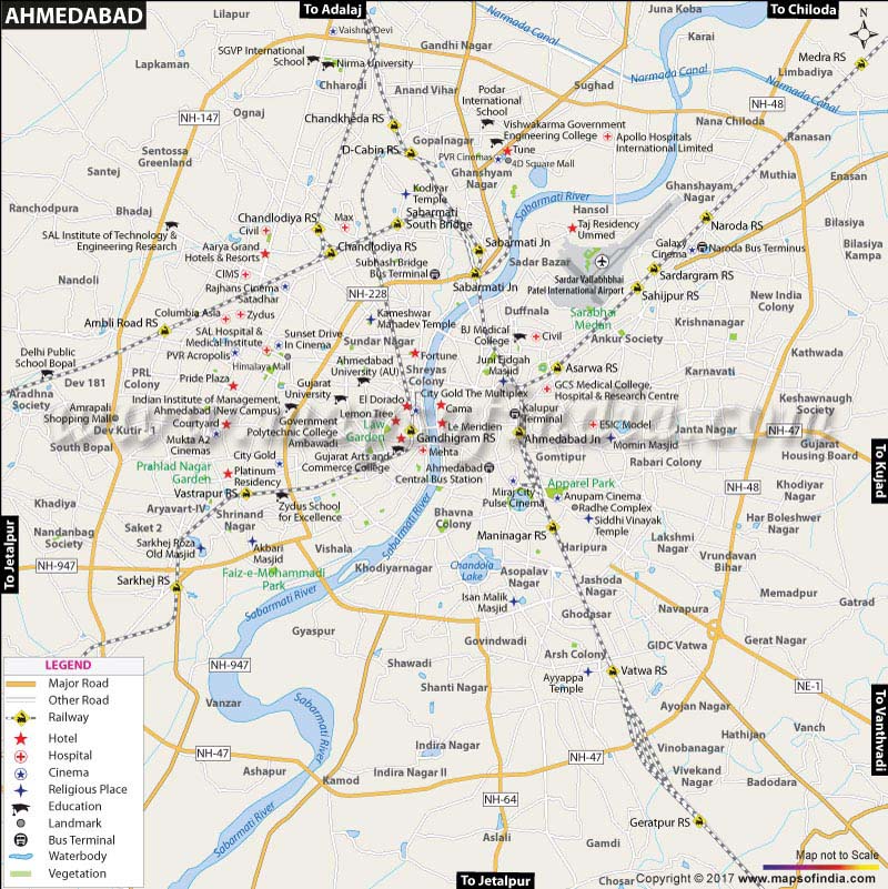 Ahmedabad City Map