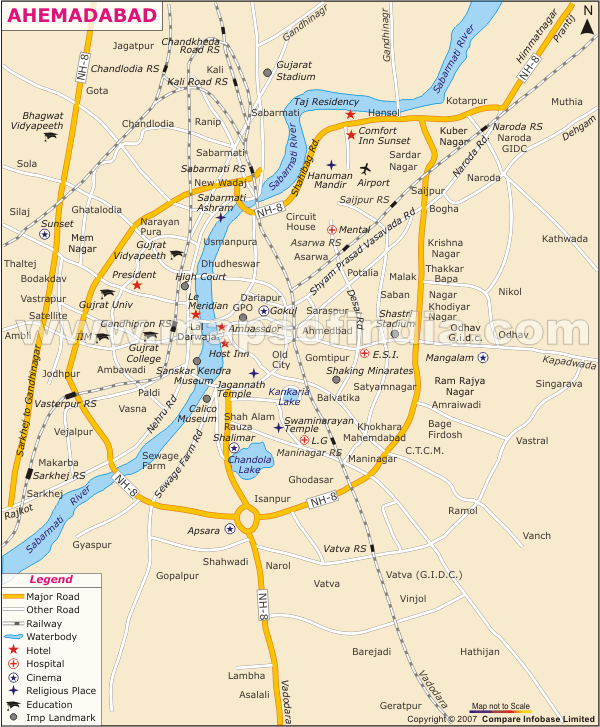 Ahmedabad Cantonment Location Map