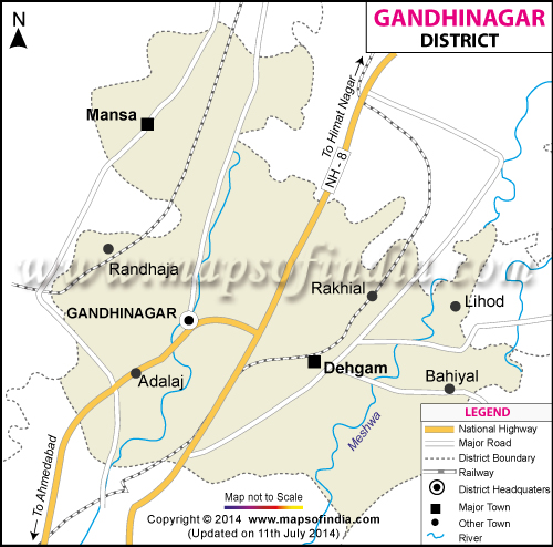 District Map of Gandhinagar