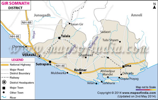 District Map of Gir Somnath