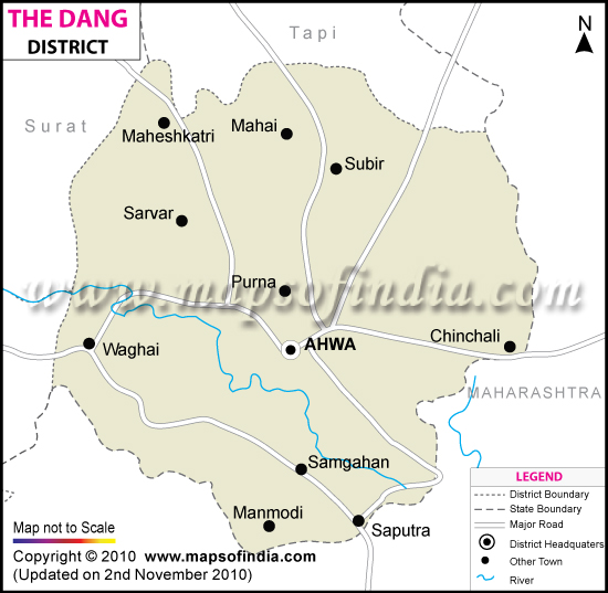 Dang District Gujarat Map The Dangs District Map