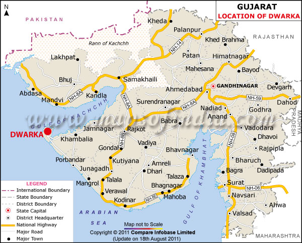 Location Map of Dwarka