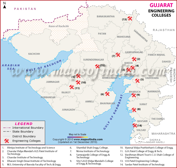 Gujarat Engineering Institutes Map