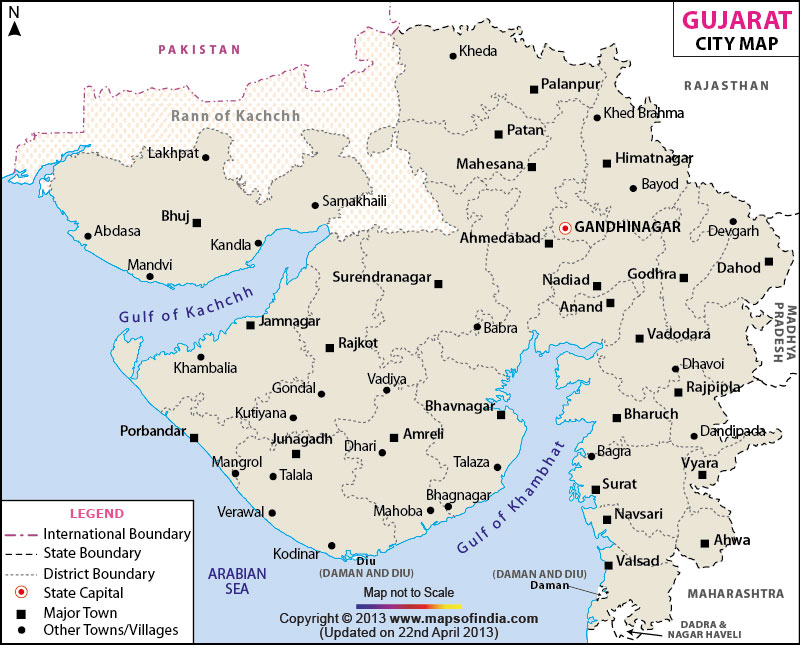 gujarat state map with cities Cities In Gujarat Gujarat Cities Map gujarat state map with cities