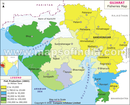 Fisheries Map of Gujarat