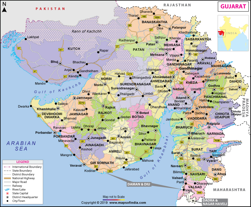 Map of Gujarat