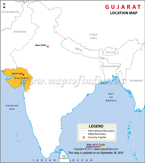 Location Map of Gujarat