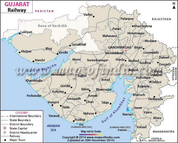 Gujarat Railway Map