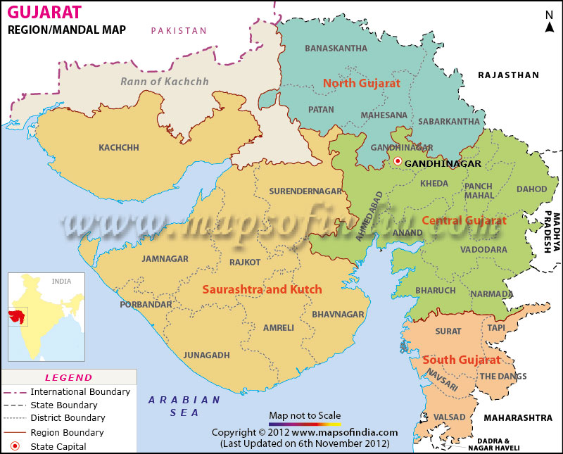 Gujarat Regions Map