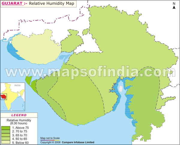 Relative Humidity Map of Gujarat