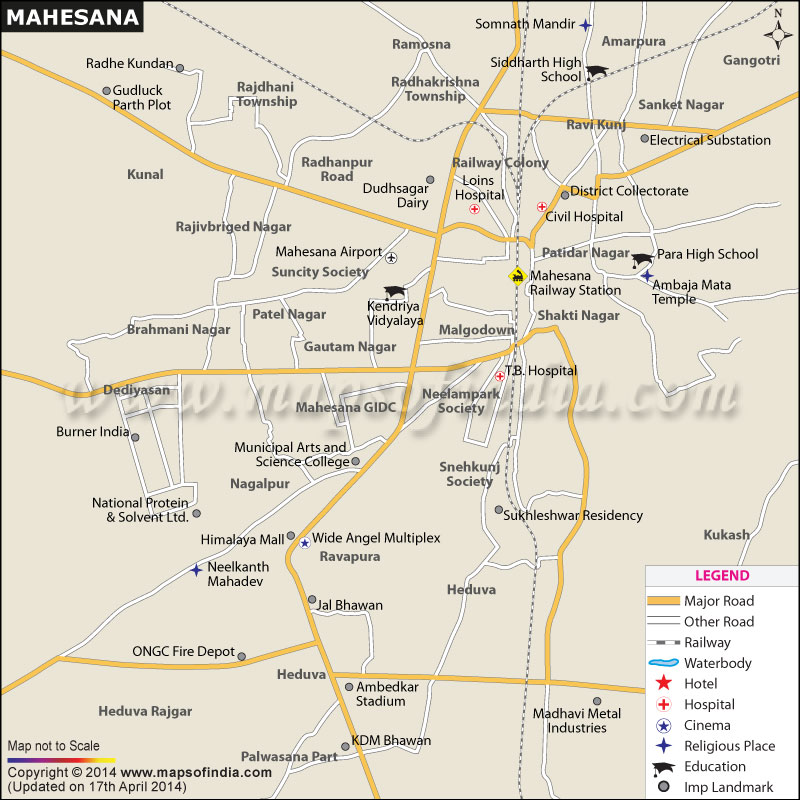 Mahesana City Map
