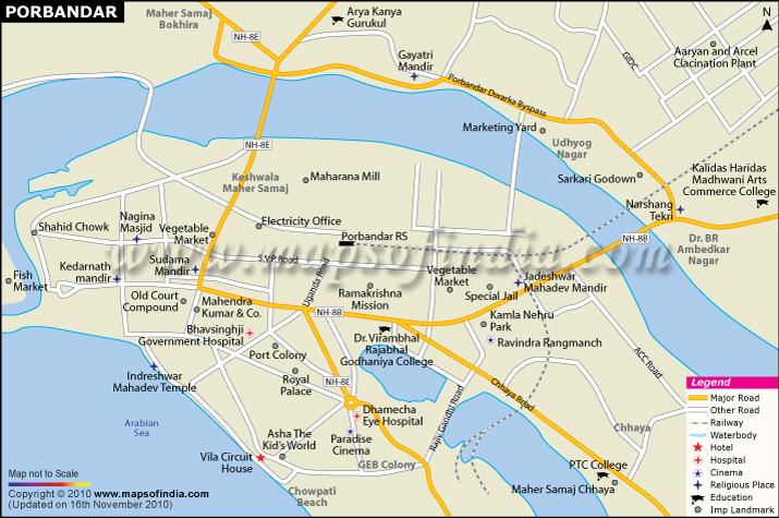 Porbandar City Map