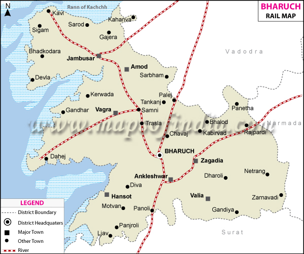 Bharuch Railway Map