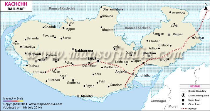 Kachchh Railway Map