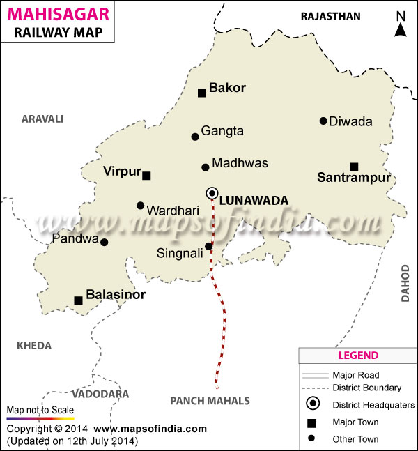 Mahisagar  Railway Map