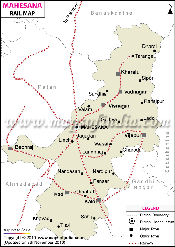 Mehsana Railway Map