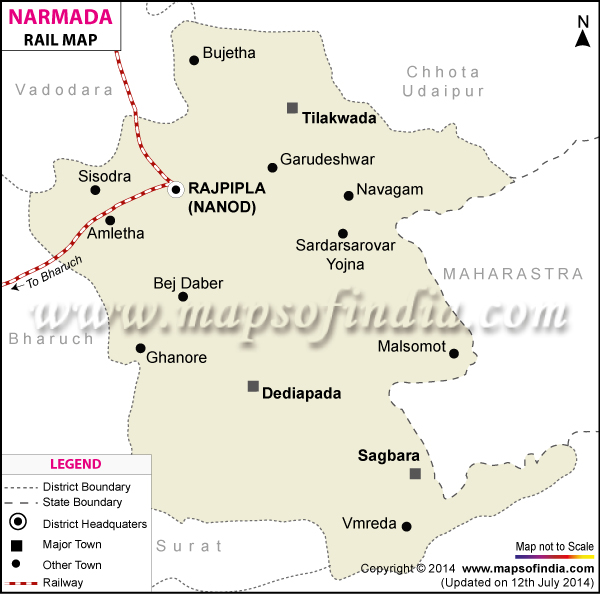 Narmada Railway Map