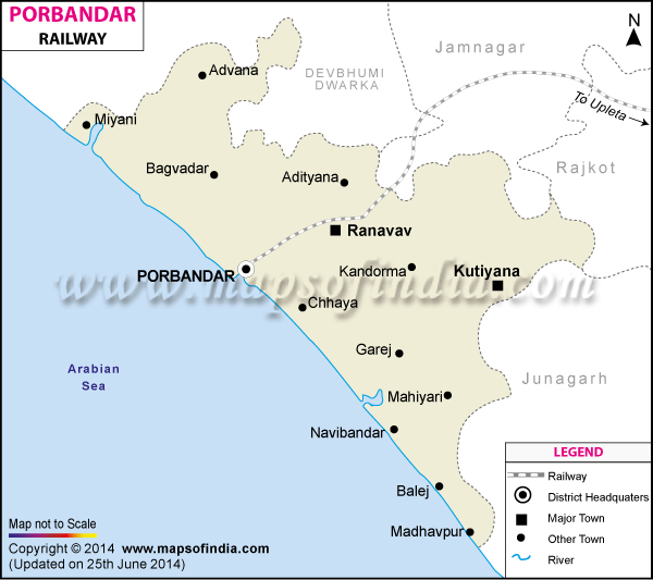 Porbander Railway Map