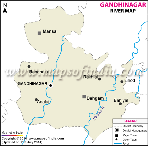 Gandhinagar River Map
