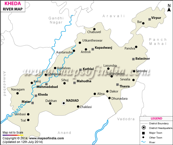 Kheda River Map
