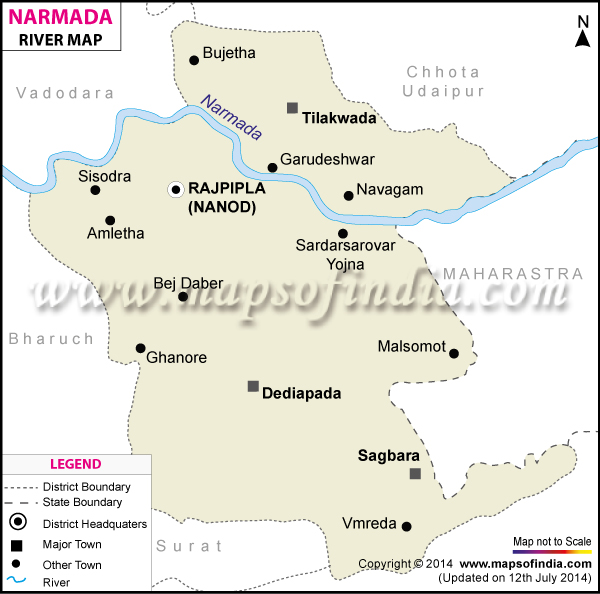 Narmada River Map
