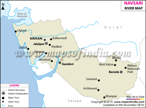 Navsari River Map
