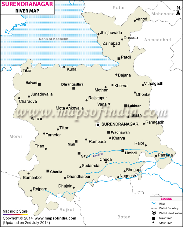 Surendranagar River Map