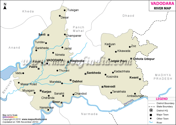 Vadodara River Map