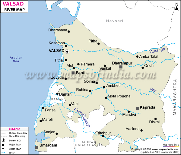 Valsad River Map