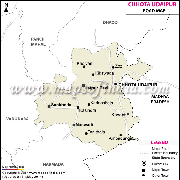 Chhota Udaipur Road Map