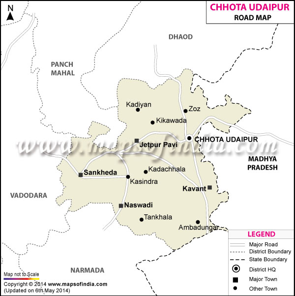 Chhota Udaipur Road Map