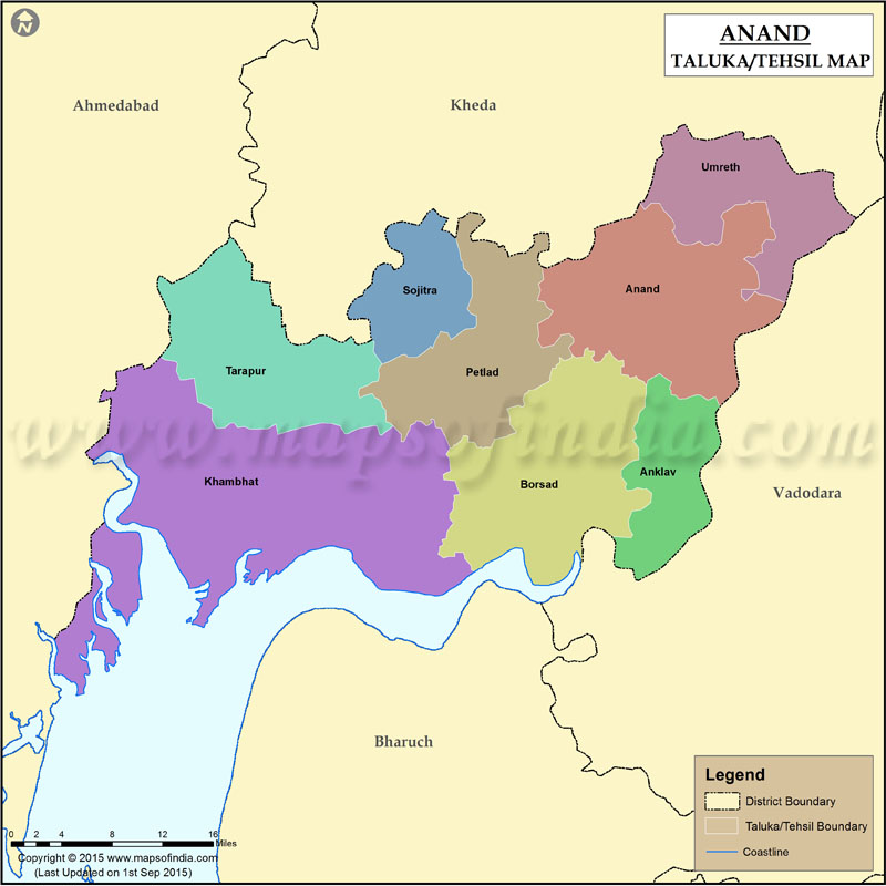 Tehsil Map of Anand